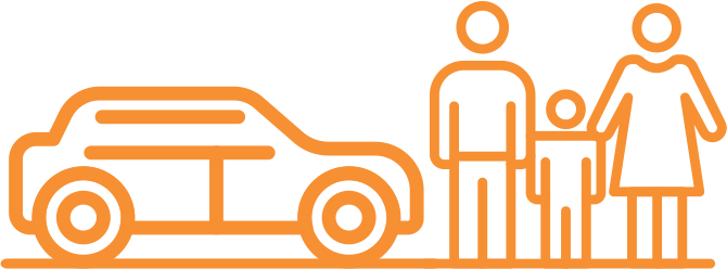 icone familia e carro
